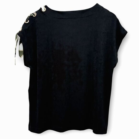 Chicos Travelers Slinky Shoulder Scarf Tie Top Size XL (3) Career Modest Event - Picture 4 of 9